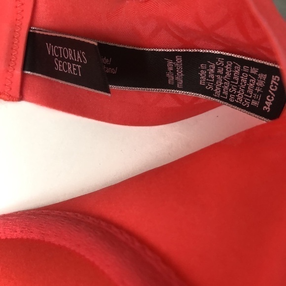 VICTORIA’S SECRET CORAL ADJUSTABLE PADDED BRA SIZE 34C - Picture 7 of 8